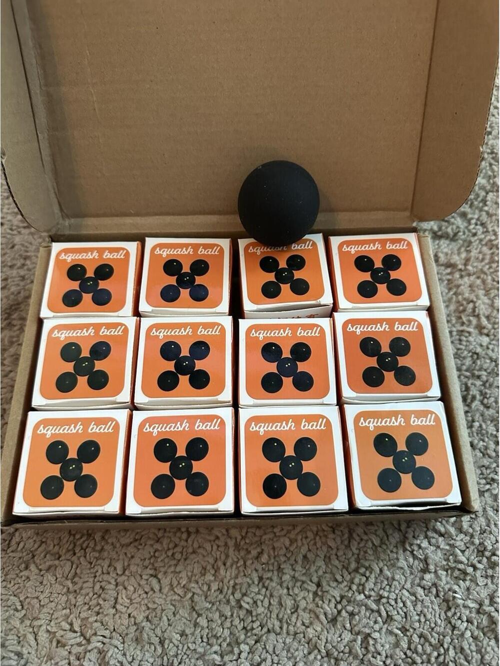 12pk Professional Squash Balls - Single Blue Dot